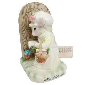 VTG 1980 AVON Precious Moments Mouse Figurine MY FIRST CALL Japan **READ**